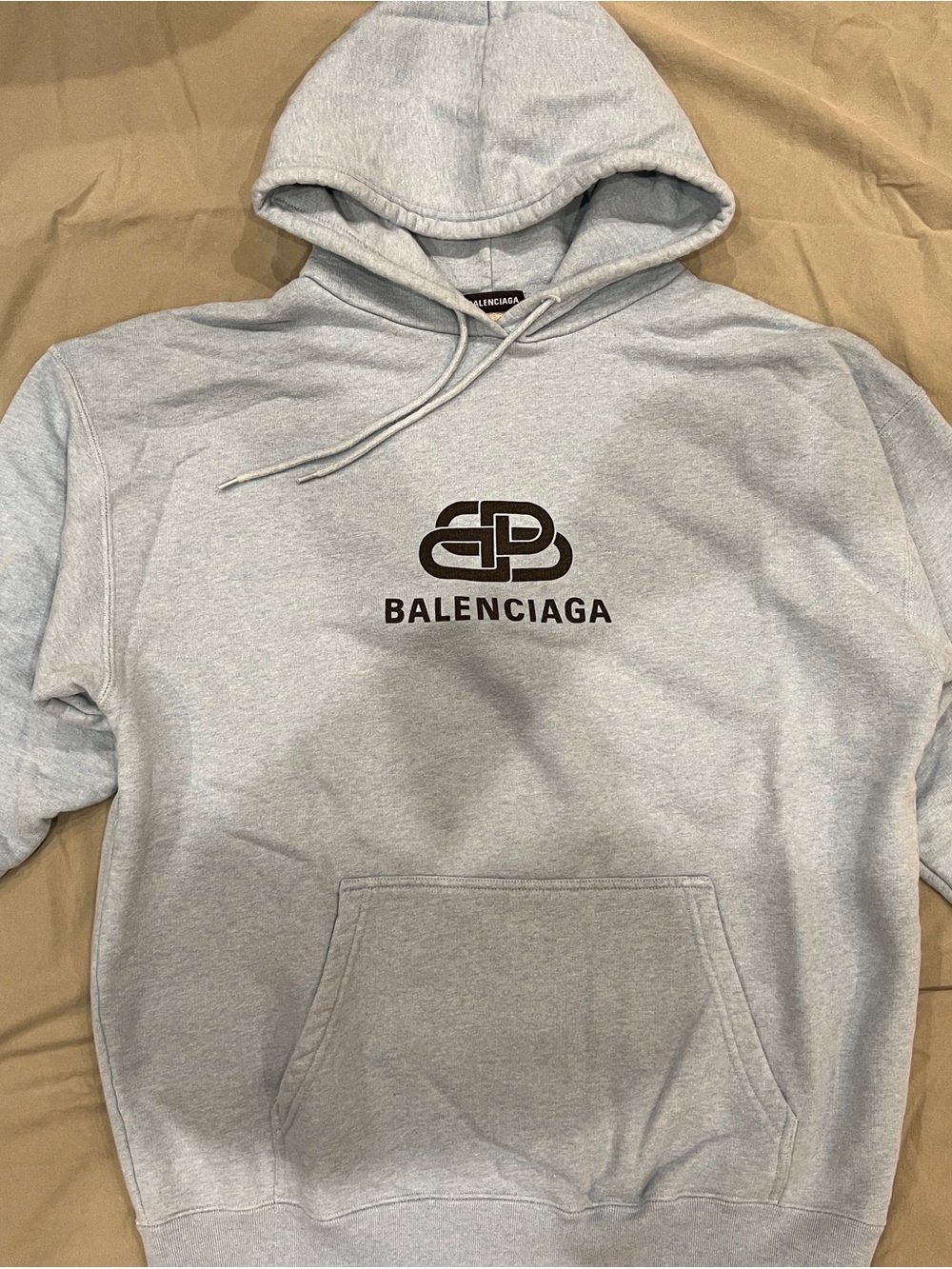 Balenciaga Men's Light blue Logo Hoodie